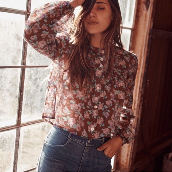 CHRISTY DAWN Medium Floral Button Up Top Dead Stock Rare - Picture 1 of 5